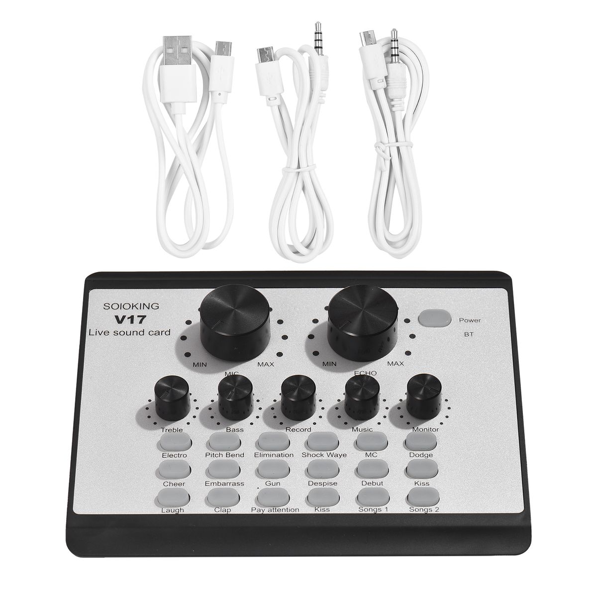 V17 Live Sound Card BT Mini Sound Mixer Multifunctional
