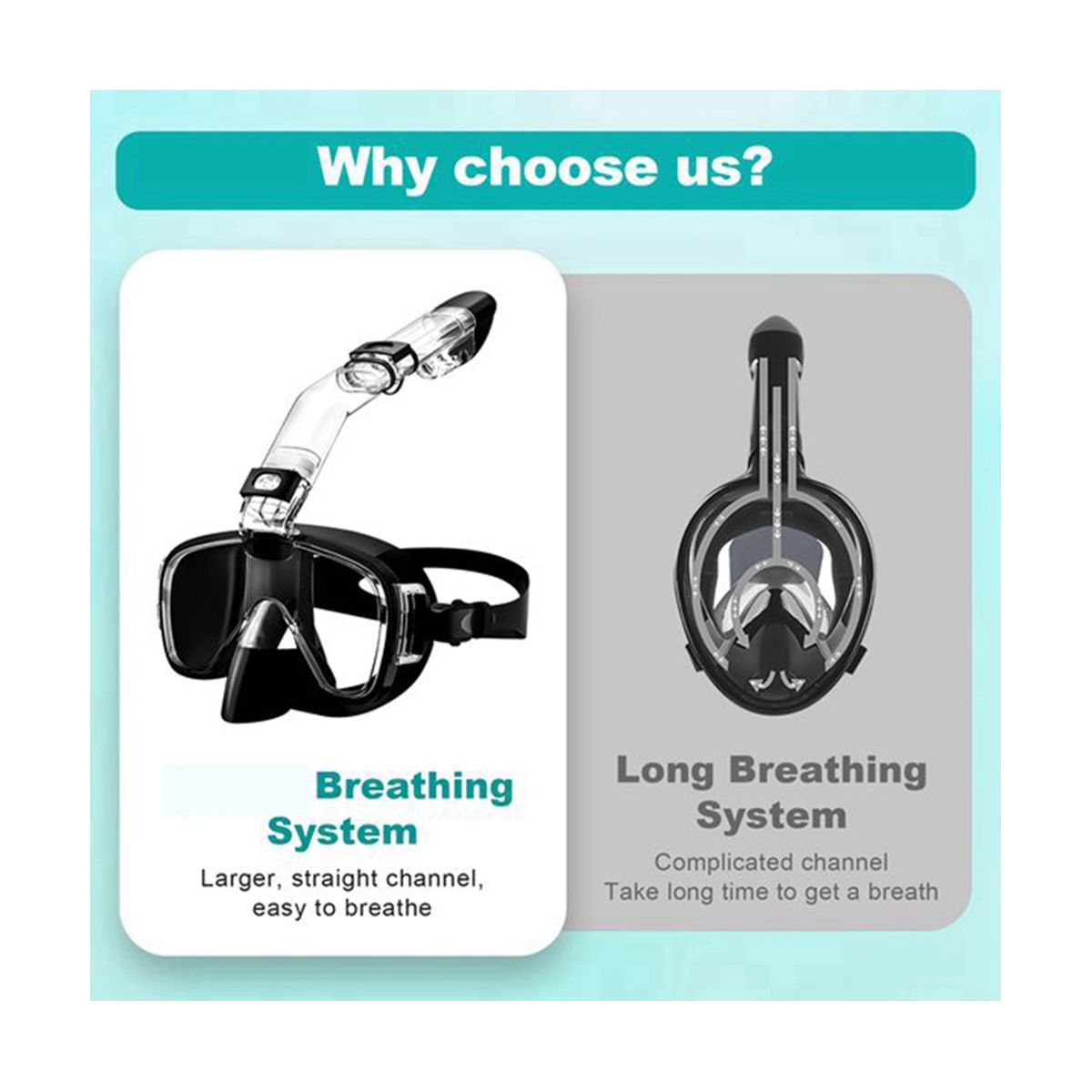 Diving Mask Anti-Fog Snorkel Mask Set with Full Dry for