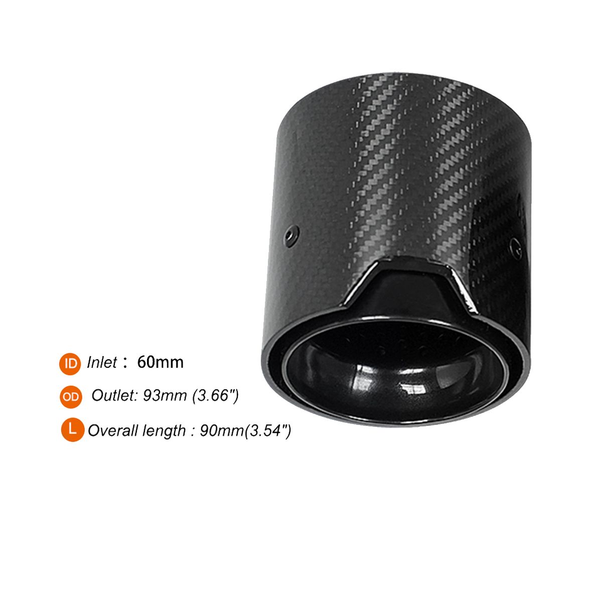 1PCS Glossy Carbon Fiber Exhaust Tip Auspuffspitze for M2