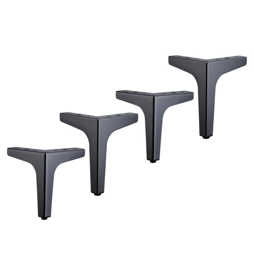 Metal Furniture Legs Sofa Loveseat Chair Sectional - Set Of 4 Black