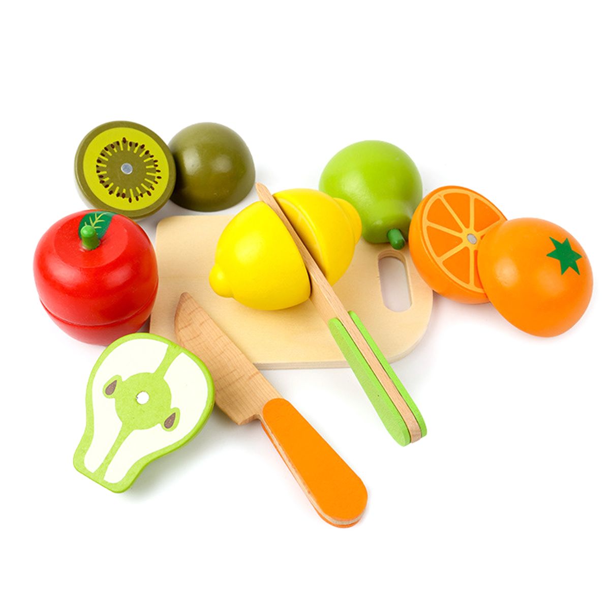 1 Set Kitchen Toy Pretend Play House Wooden Cut Vegetable Toy B