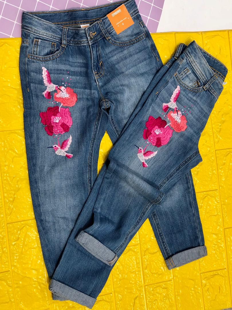 Kids Solid Boyfriend Jean For Girls