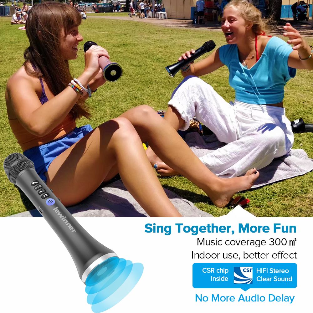 Lewinner L-698 Wireless Karaoke Bluetooth Microphone 2 In 1