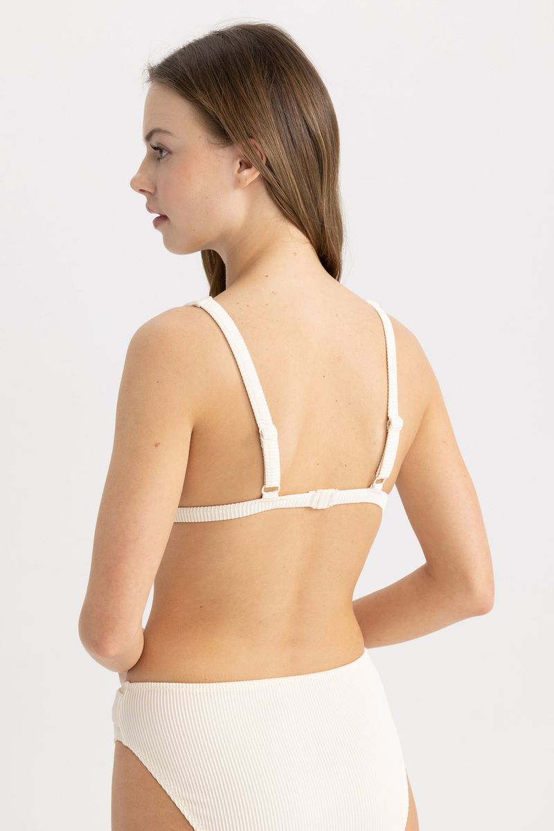 Woman Regular Fit Bikini Top - Ecru