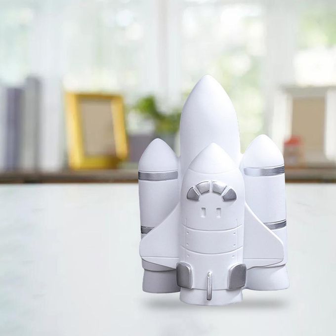 1pc Astronaut Figurines Handmade Hotel Bedroom TV Shelf Rocket Silver