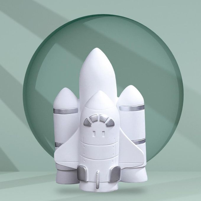 1pc Astronaut Figurines Handmade Hotel Bedroom TV Shelf Rocket Silver