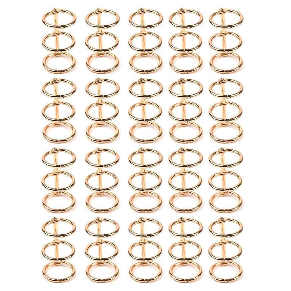 20Pcs 3 Ring Gold Book Rings Leaf Binders Office Book Rings