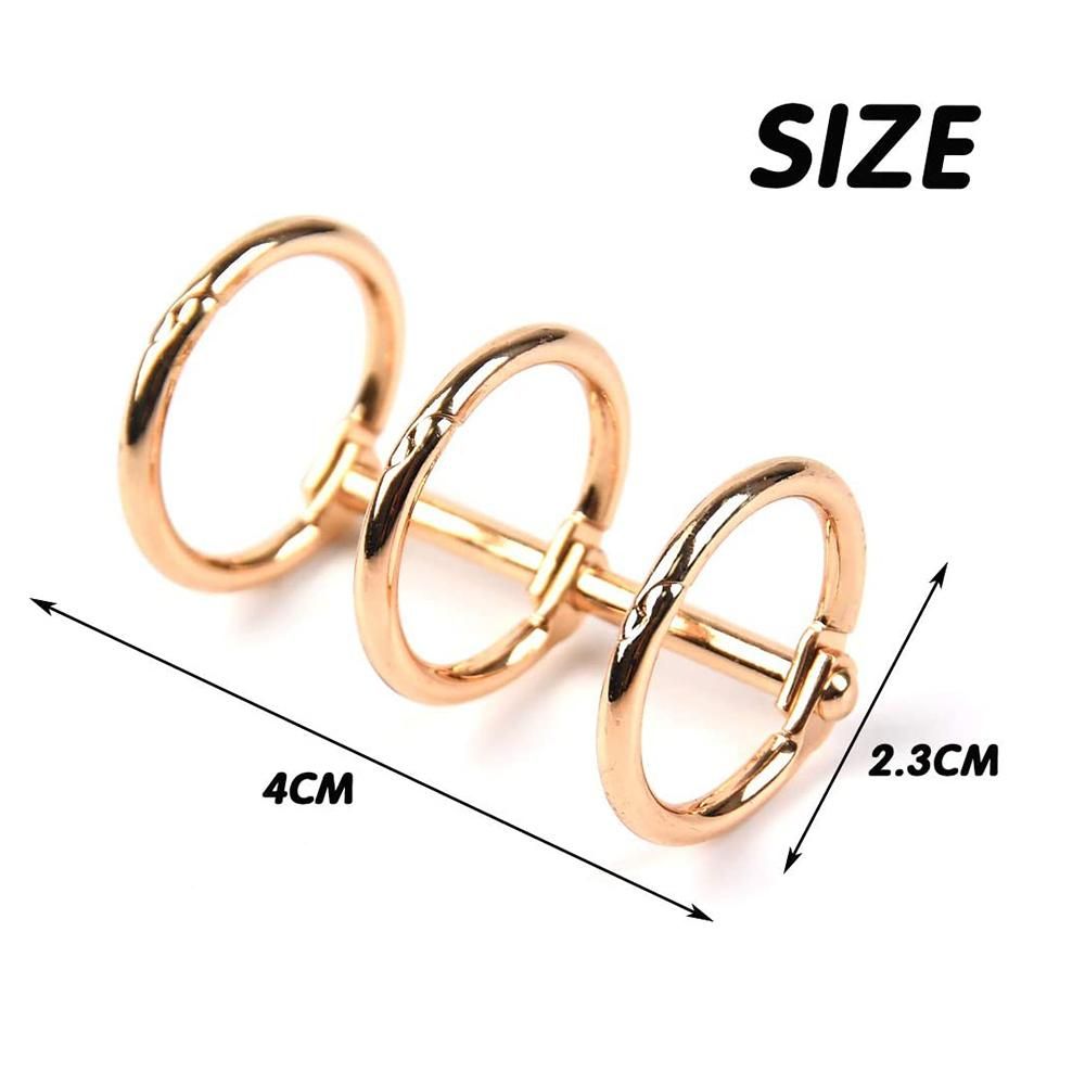 20Pcs 3 Ring Gold Book Rings Leaf Binders Office Book Rings