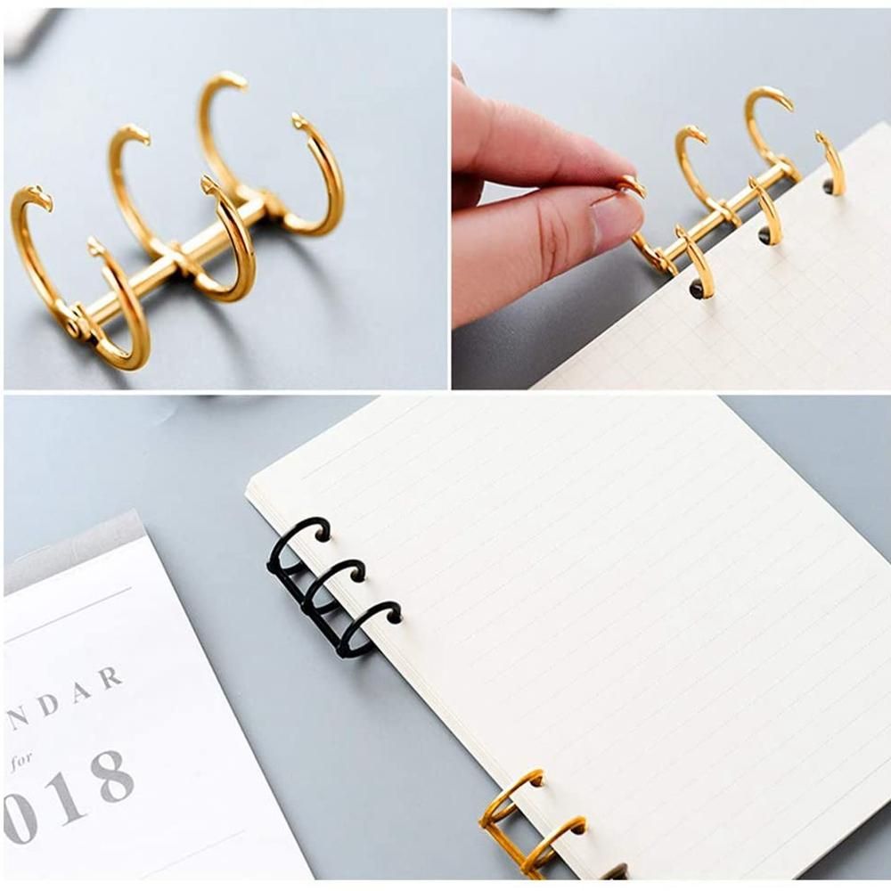 20Pcs 3 Ring Gold Book Rings Leaf Binders Office Book Rings