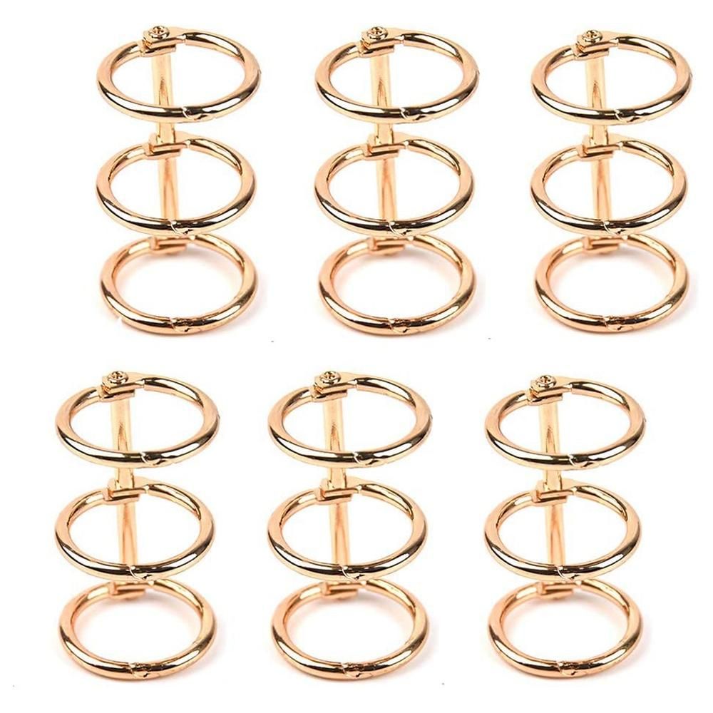 20Pcs 3 Ring Gold Book Rings Leaf Binders Office Book Rings