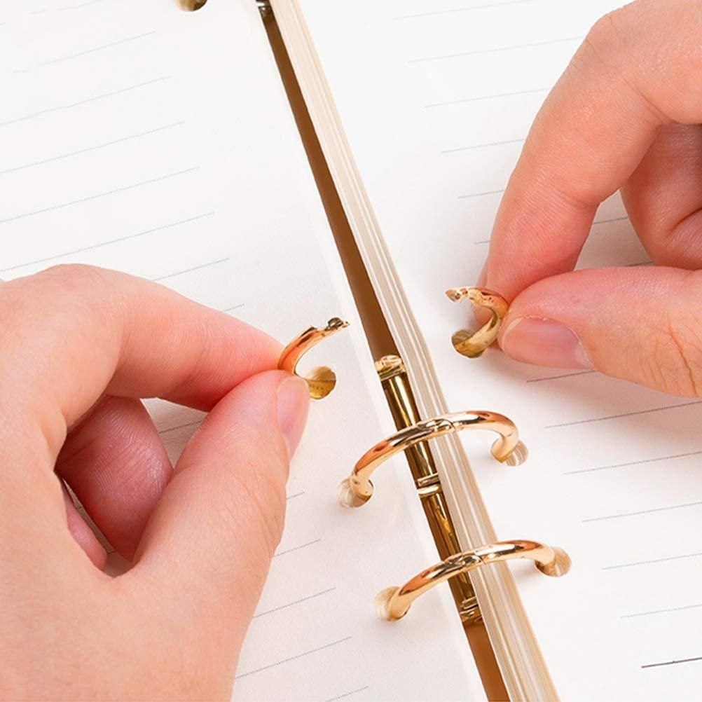20Pcs 3 Ring Gold Book Rings Leaf Binders Office Book Rings
