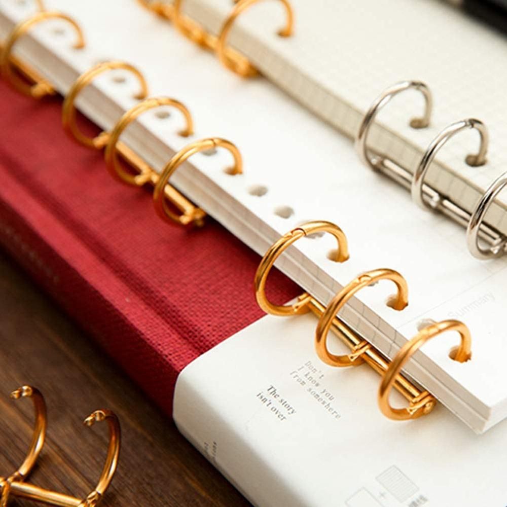 20Pcs 3 Ring Gold Book Rings Leaf Binders Office Book Rings