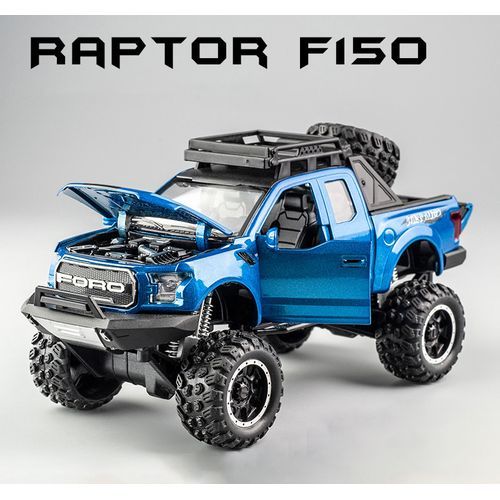 New 1:32 Ford Raptor F150 Alloy Diecast Car Model Toys Sound Light Toy Pickup Truck Pull Back Vehicle For Children машинки