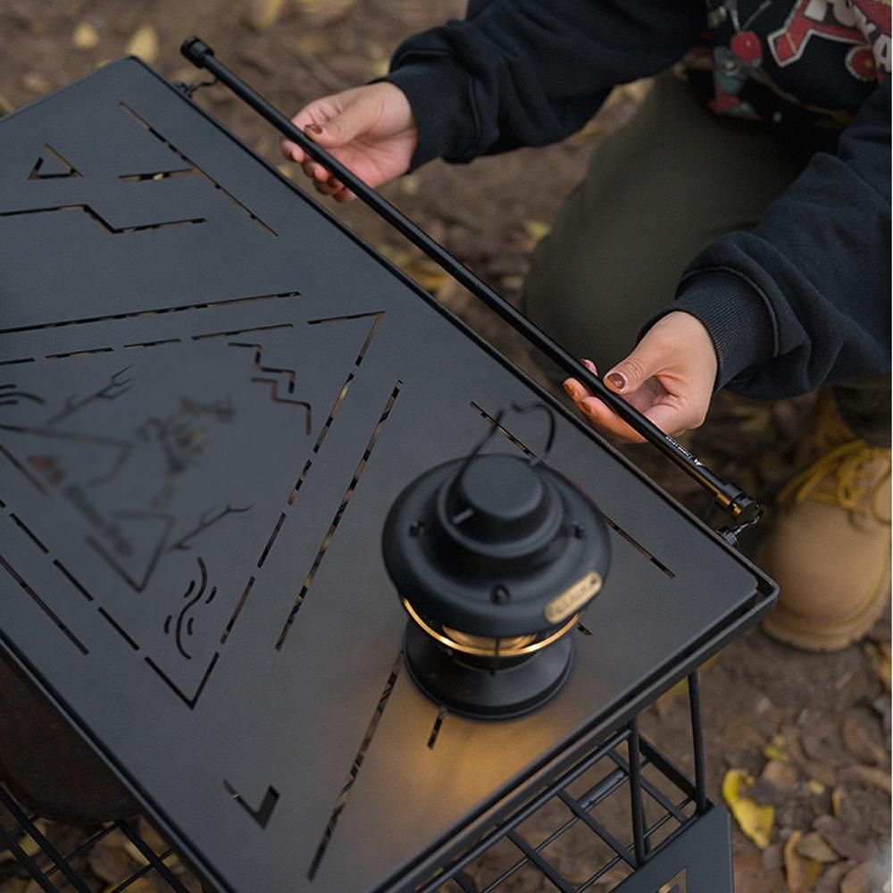 Outdoor Camping Picnic Cups Bowls Hanger Rod Portable Aluminum Alloy Storage Hangers Rod Multifunctional Foldable Table Side Magnetic Rod