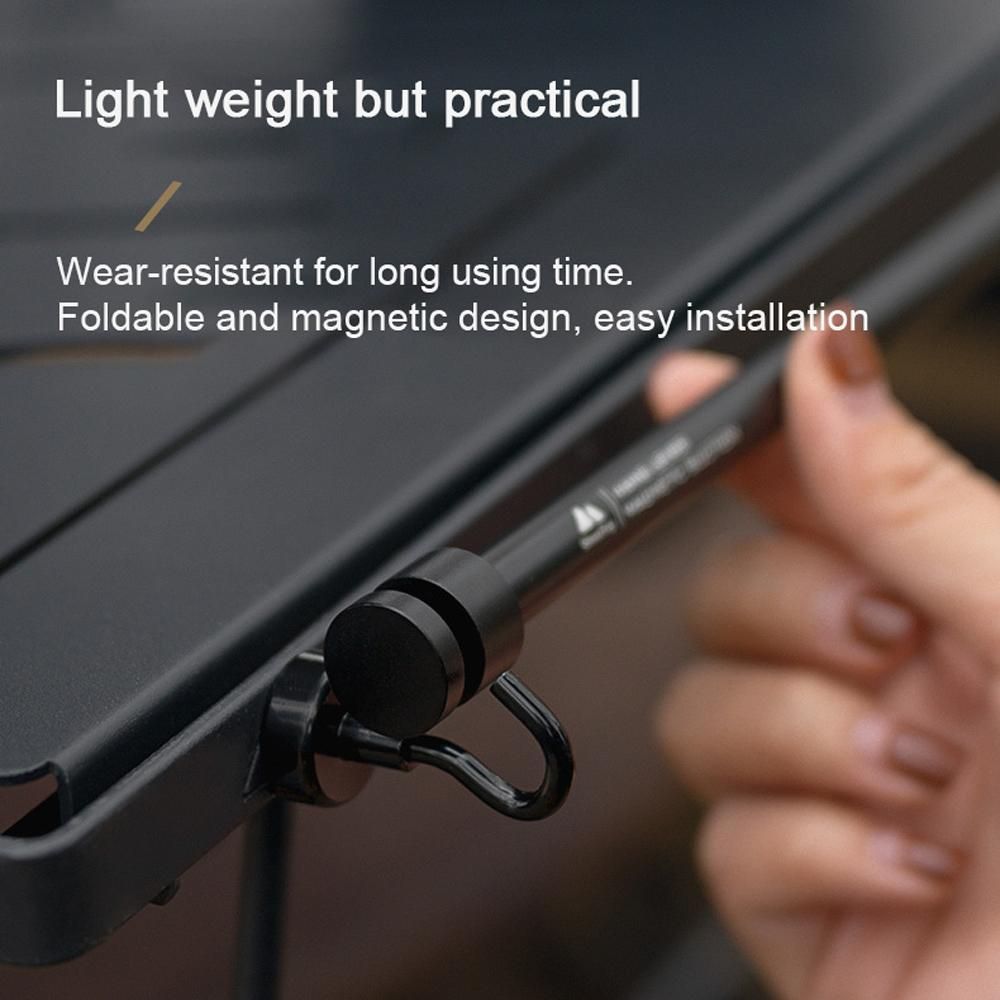 Outdoor Camping Picnic Cups Bowls Hanger Rod Portable Aluminum Alloy Storage Hangers Rod Multifunctional Foldable Table Side Magnetic Rod
