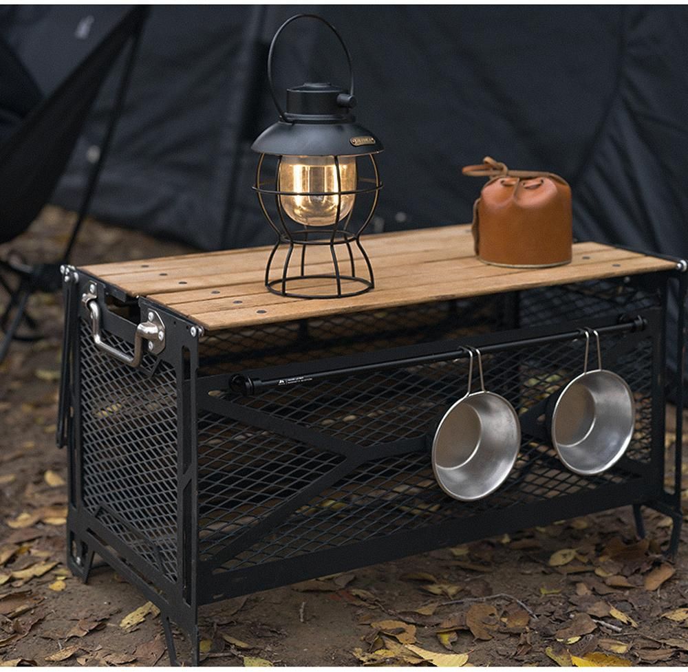 Outdoor Camping Picnic Cups Bowls Hanger Rod Portable Aluminum Alloy Storage Hangers Rod Multifunctional Foldable Table Side Magnetic Rod