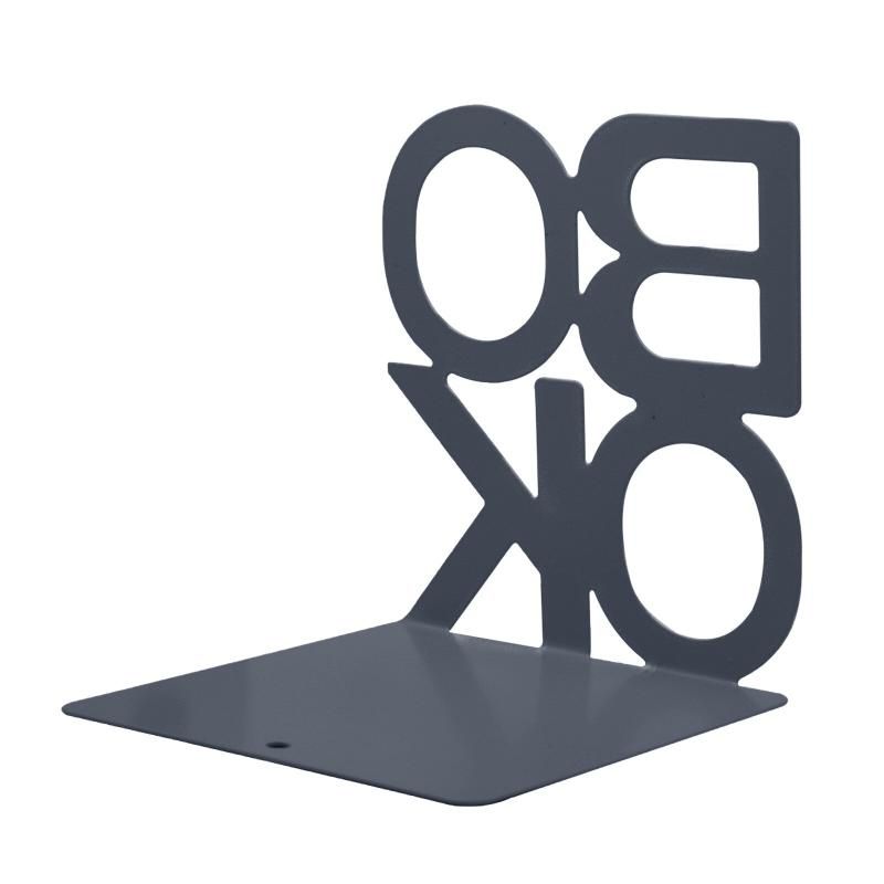 Bookends Decorative Book Holder Metal Book Shelves (Black)