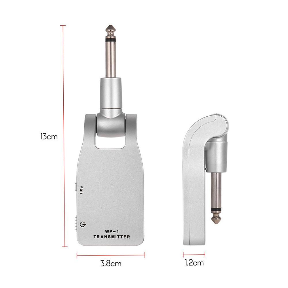 2.4G Wireless Guitar System Transmitter & Receiver Built-in Rechargeable Lithium Battery 30M Transmission Range for Electric Guitar Bass