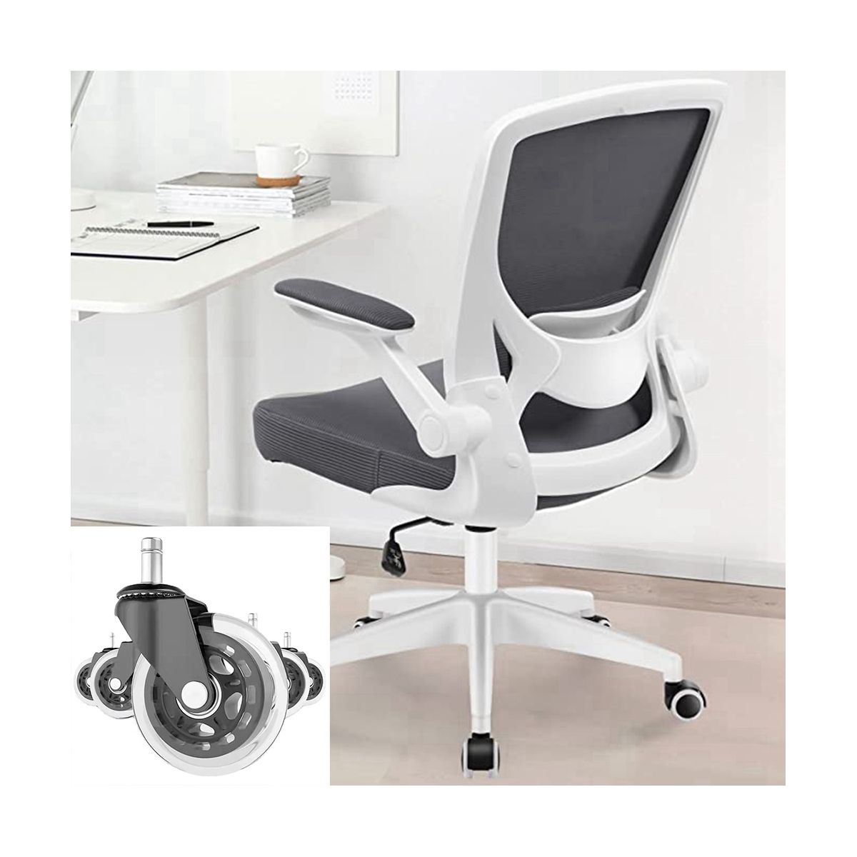 Office Chair Wheels Replacement Rubber Chair Casters for