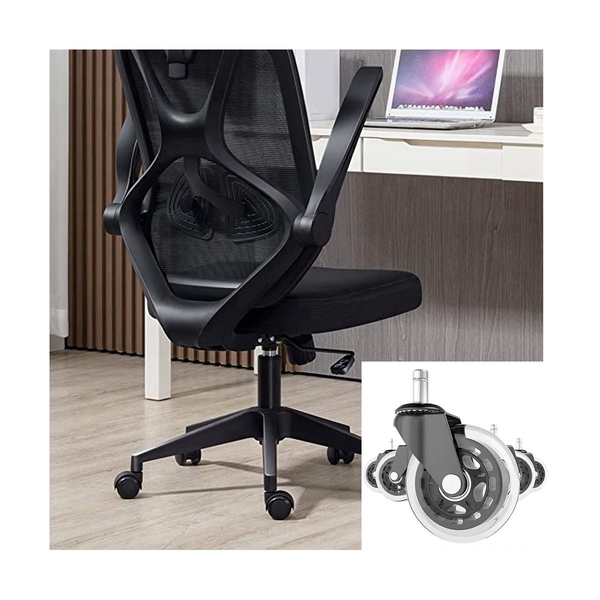 Office Chair Wheels Replacement Rubber Chair Casters for