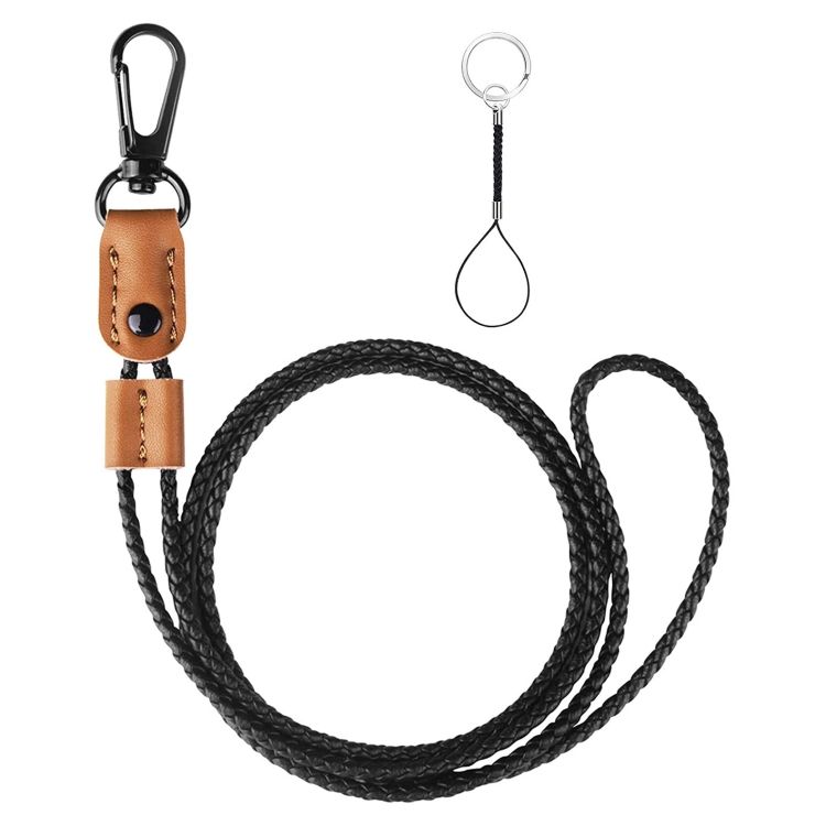 PU Leather Lanyard Neck Strap For Phone Badge ID Credit