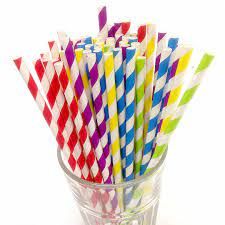 100pcs Multi Colour Strips Party & Events Paper Straws