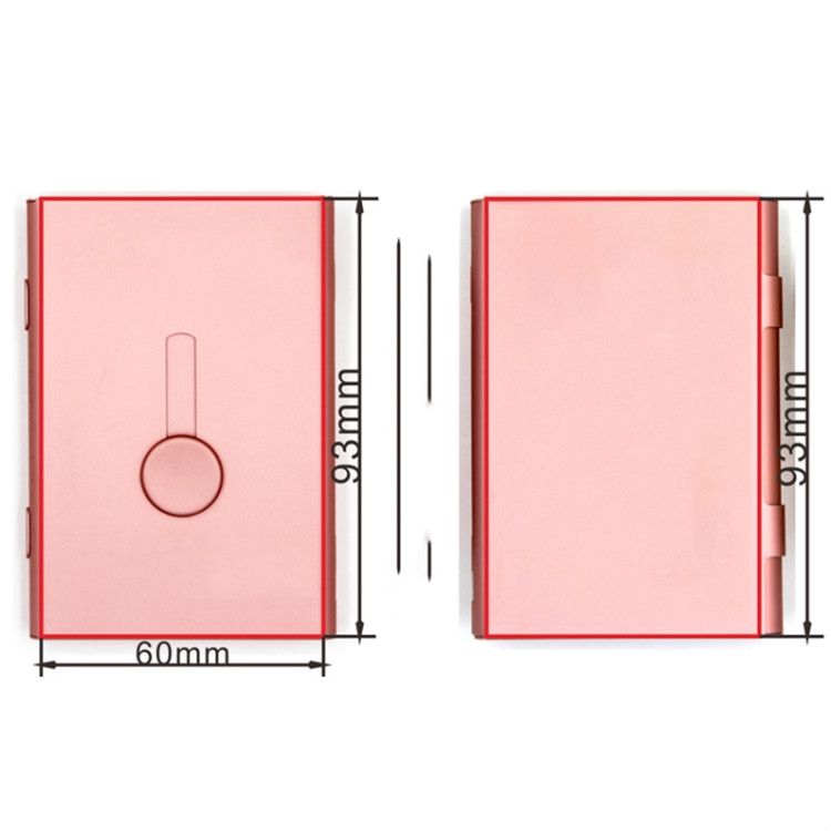 Metal Portable Push Card Case Ultra-thin Frosted Light Business Card Packing Box(Red)