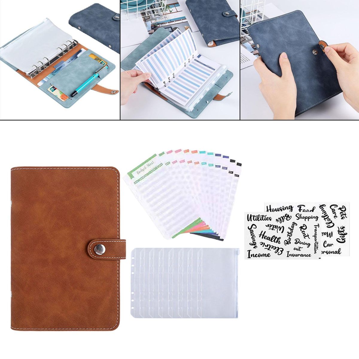 Notebook Binder Budget Planner Organizer Saving Money Organizer Brown