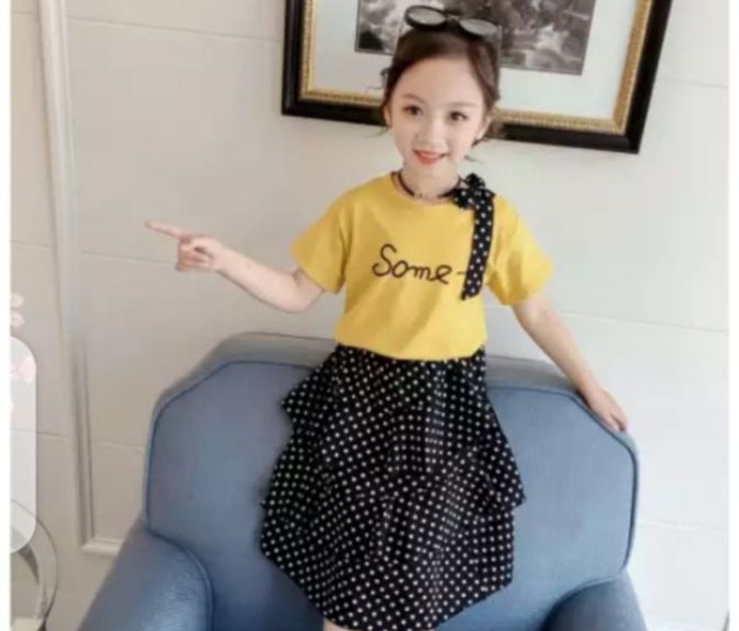 Round Neck Top And Flair Skirt