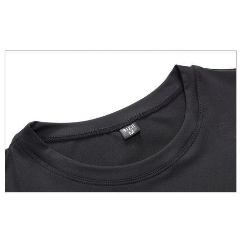 Men's Training Sports T-Shirt Fitness Compression Long Sleeve Tops（Black）