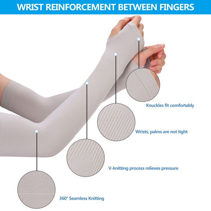 Ice Sleeves Sunscreen Outdoor Arm Sleeves For Men And Women - Gray
