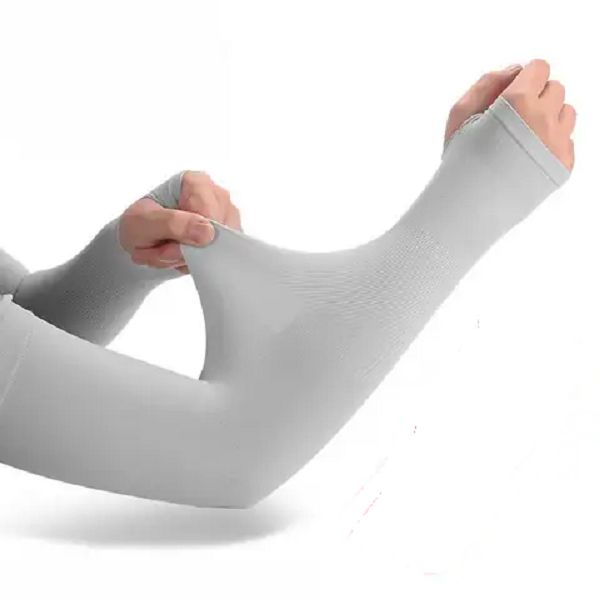 Ice Sleeves Sunscreen Outdoor Arm Sleeves For Men And Women - Gray