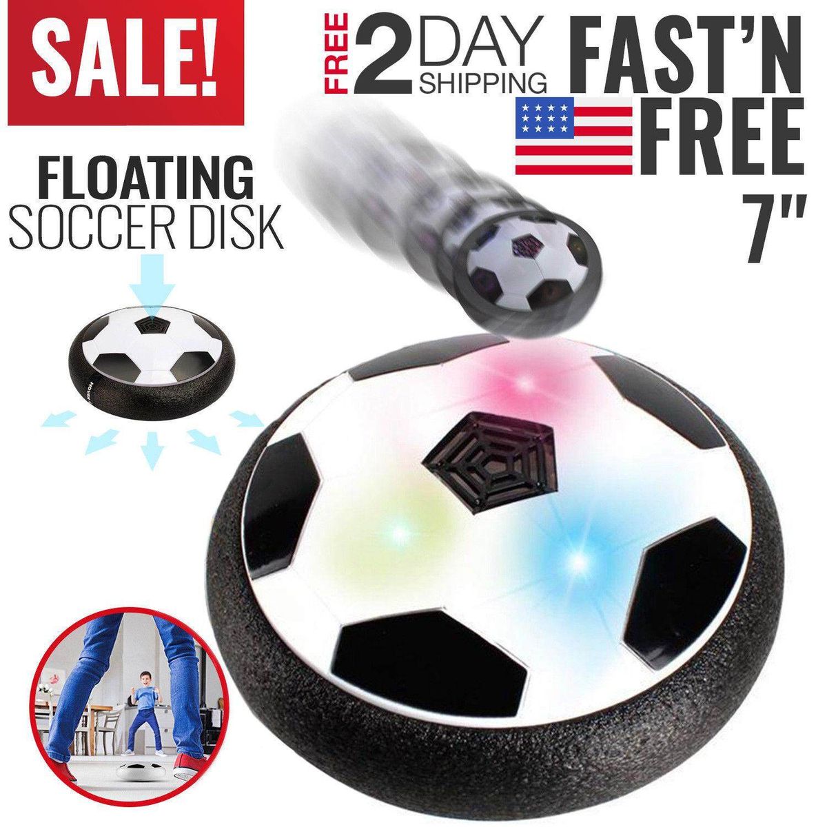 Toys For Boys Hover Disk Ball LED 3 4 5 6 7 8 9 Year Old Age Boys Cool Toy Xmas Small Flash (EVA Ball Ring)