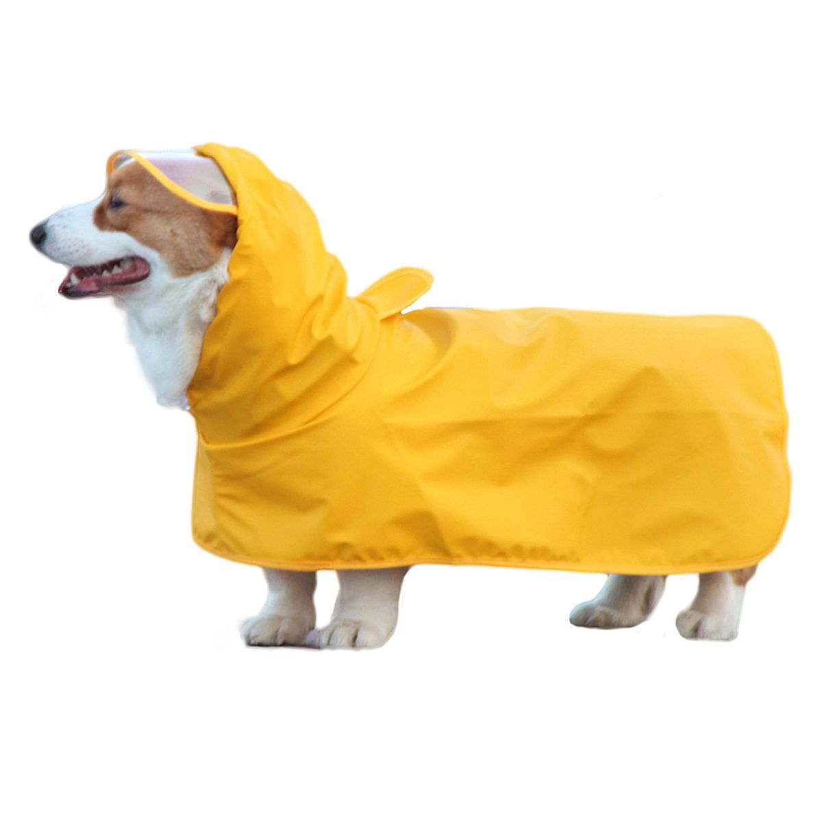 Dog Raincoat Hooded Jacket Transparent Visor Waterproof Cape