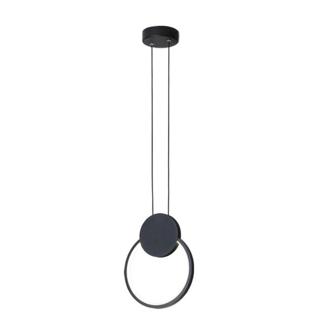 Nordic Minimalist Aluminum Pendant, Modern Bedside Light Round
