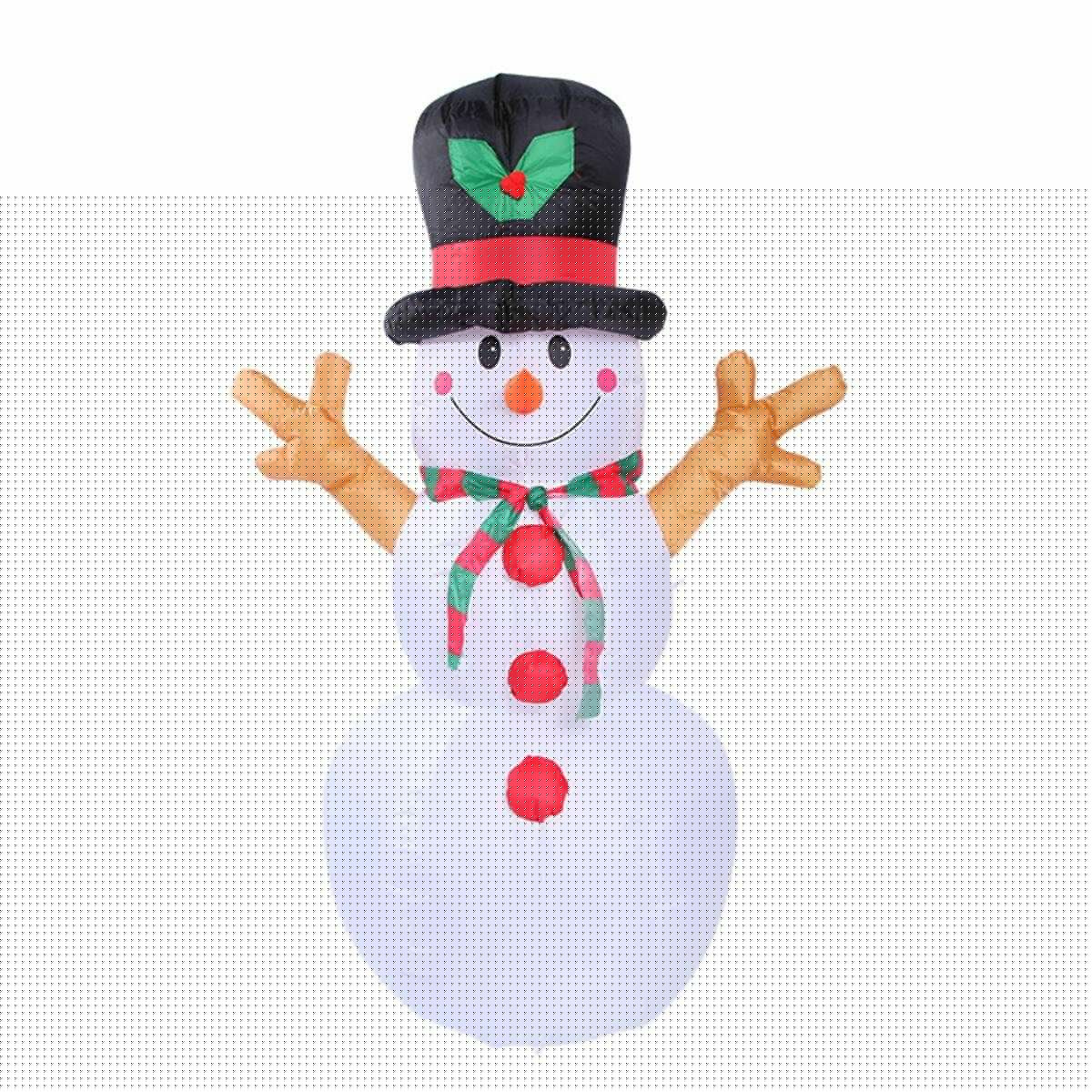 160cm LED Inflatable Snowman Christmas Indoor Outdoor Home Yard Party Decoration Large Inflatable Santa Snowman Outdoor Airblown Xmas Christmas Decoration Figure #EU Plug 220v Avocado