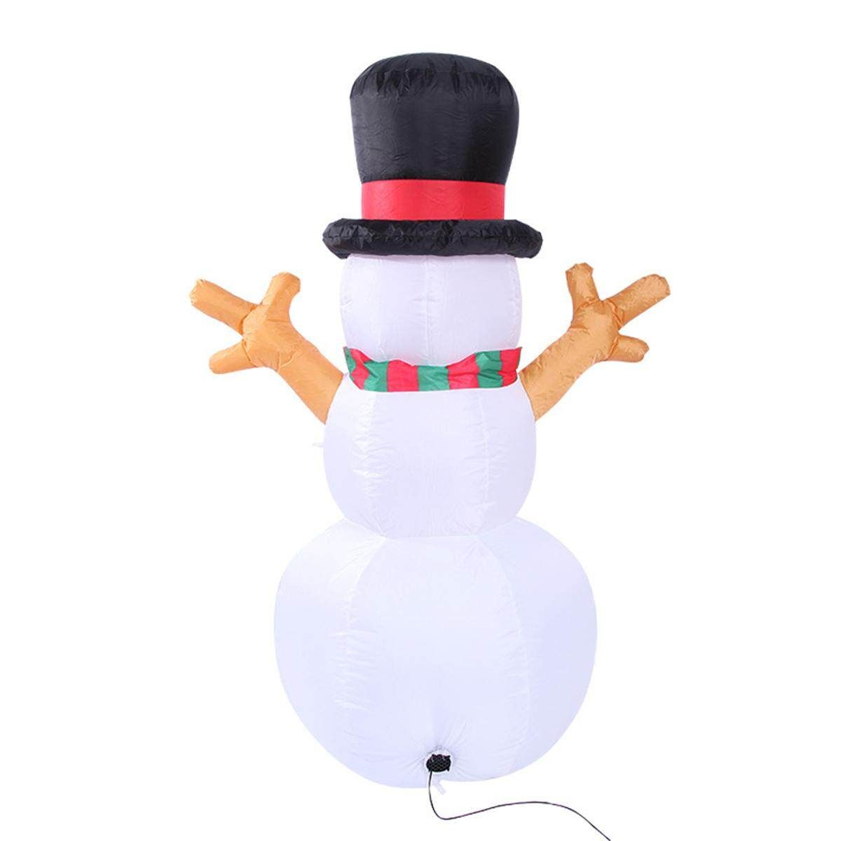 160cm LED Inflatable Snowman Christmas Indoor Outdoor Home Yard Party Decoration Large Inflatable Santa Snowman Outdoor Airblown Xmas Christmas Decoration Figure #EU Plug 220v Avocado