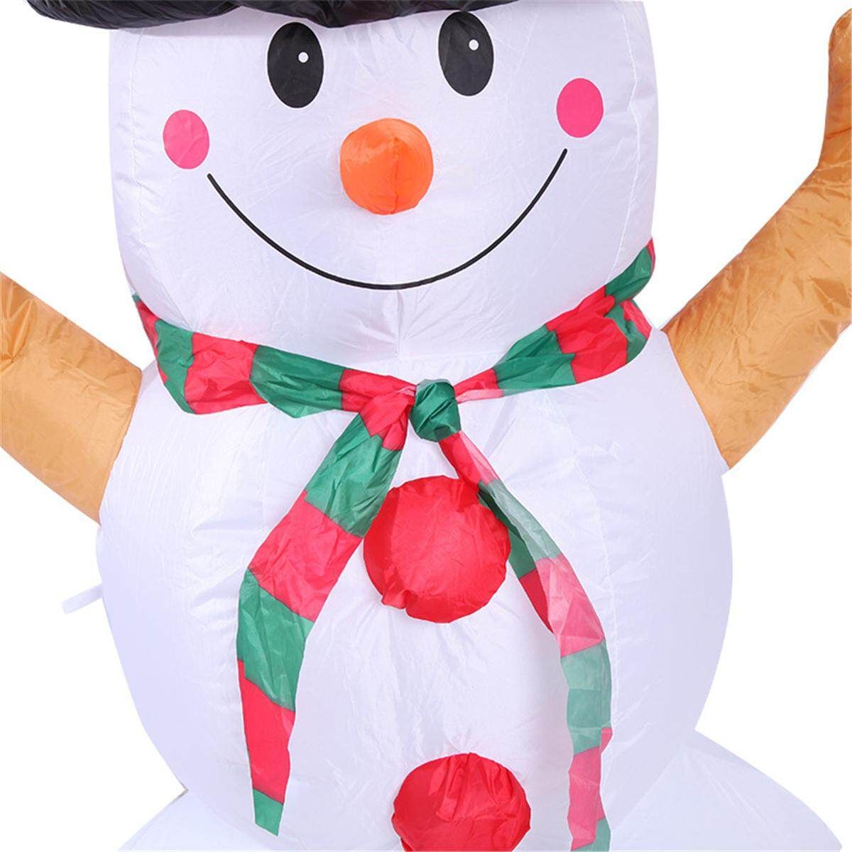 160cm LED Inflatable Snowman Christmas Indoor Outdoor Home Yard Party Decoration Large Inflatable Santa Snowman Outdoor Airblown Xmas Christmas Decoration Figure #EU Plug 220v Avocado