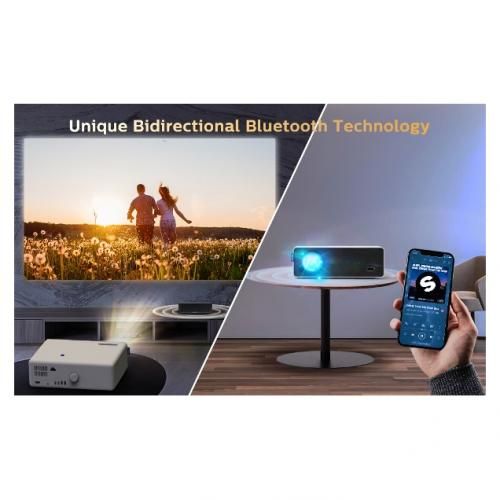 6500 Lumens 4K IOS/Android Native 1080P Full HD 5G Wi-Fi, Screen Mirroring Projector
