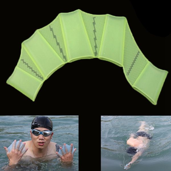 Swimming Web Fins Hand Flippers Training Gloves, L