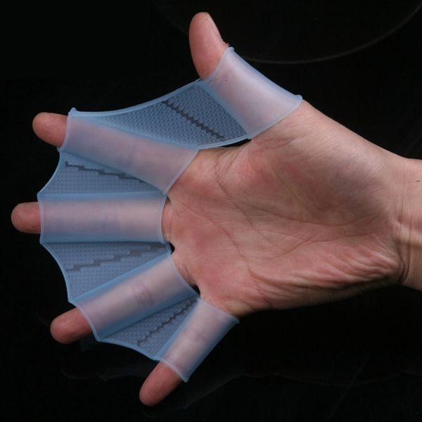 Swimming Web Fins Hand Flippers Training Gloves, L