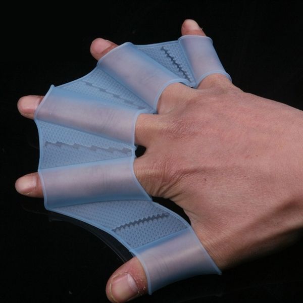Swimming Web Fins Hand Flippers Training Gloves, L