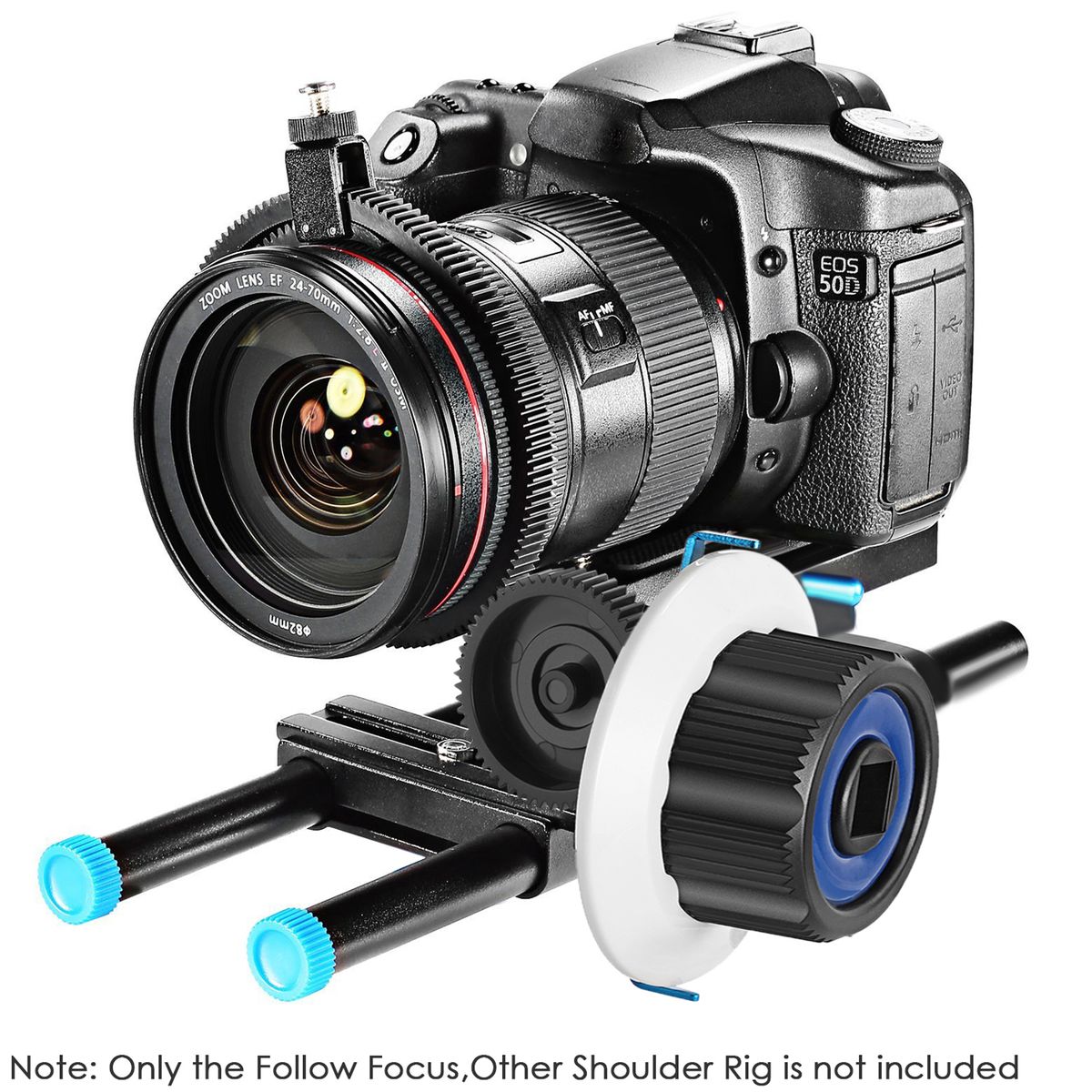 Follow Focus With Gear Ring Belt For Canon Nikon Sony And Other DSLR Camera Camcorder DV Video Fits 15mm Rod Film Making System,Shoulder Support,Stabilizer,Movie Rig(Blue+Black)