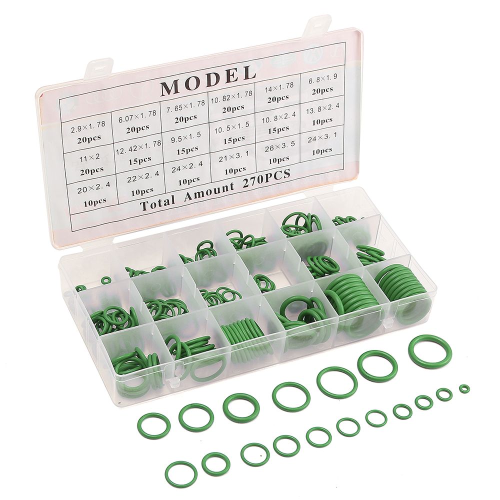 Rubber O-Ring 270Pcs R134A Car Airconditioning Sealing Set