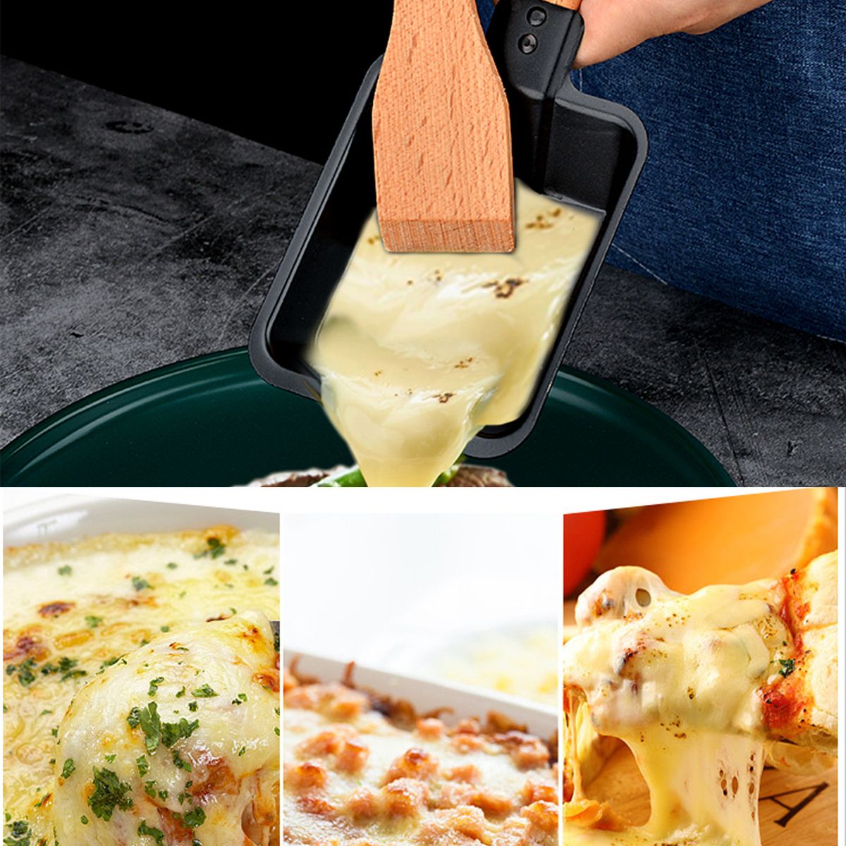 Cheese Raclette Set Cheese Melter Pan Non-Stick Raclette