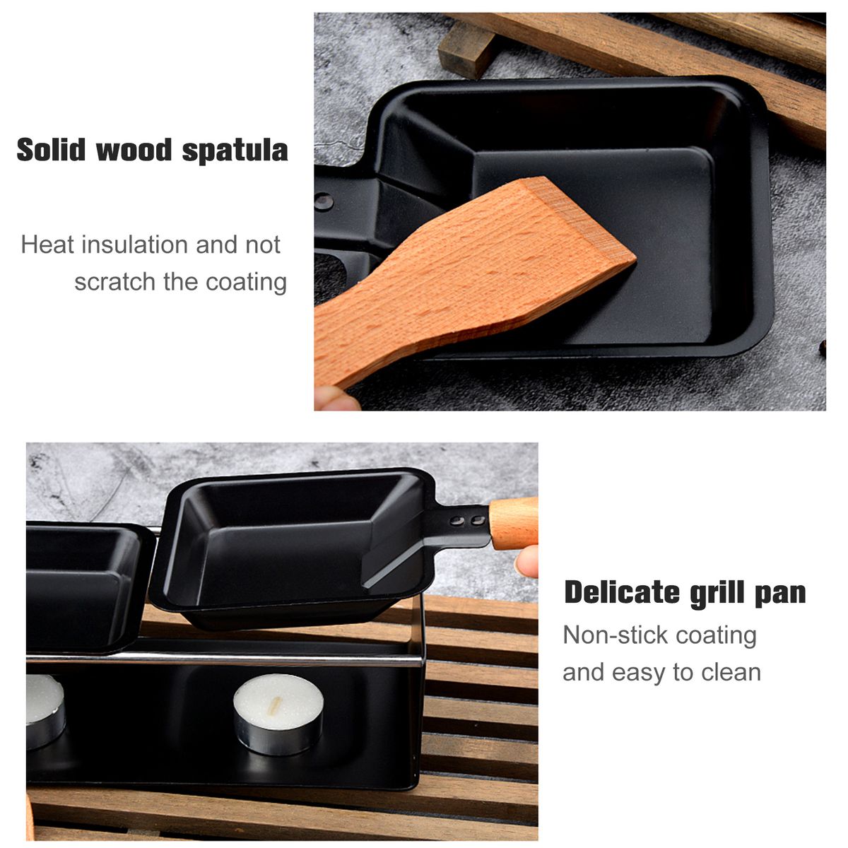 Cheese Raclette Set Cheese Melter Pan Non-Stick Raclette
