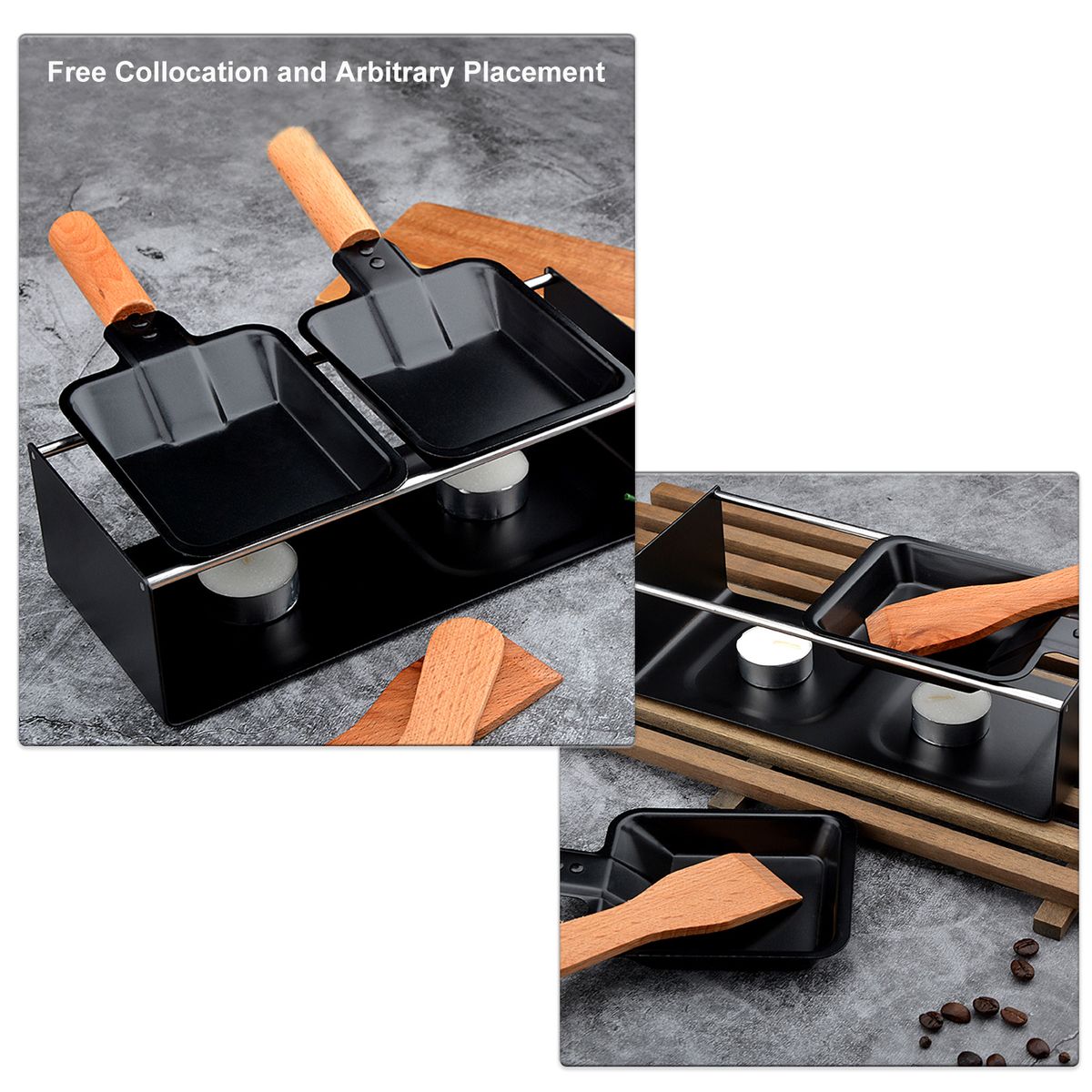 Cheese Raclette Set Cheese Melter Pan Non-Stick Raclette