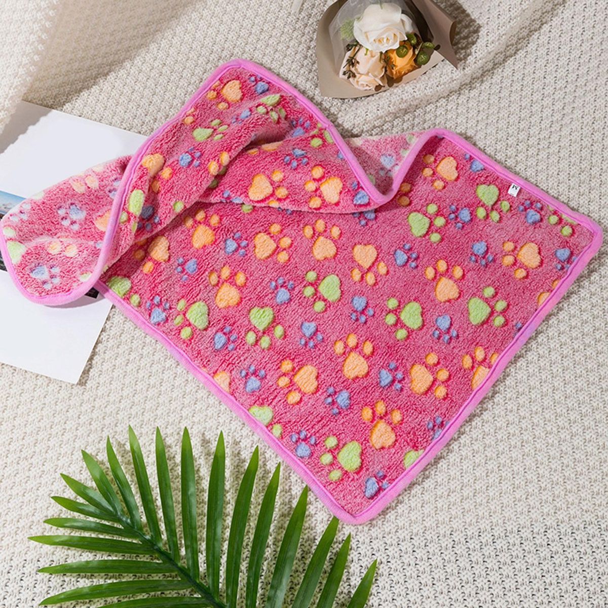 Pet Supplies Cozy Paws Pet Blanket Soft Fluffy Fleece Sleep for Dogs Pink
