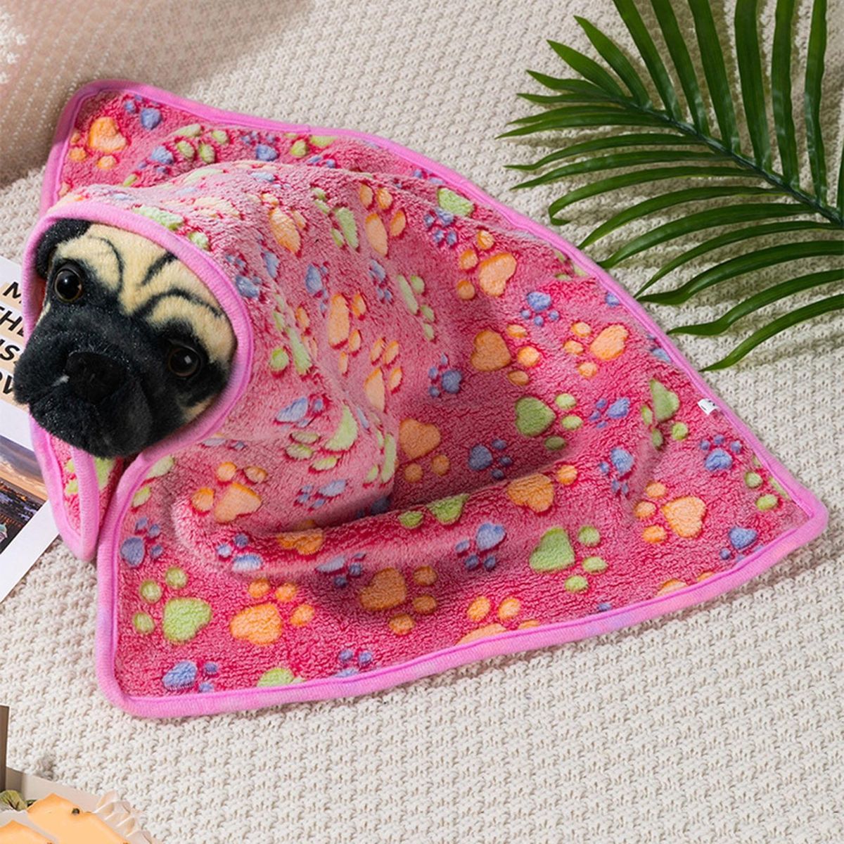 Pet Supplies Cozy Paws Pet Blanket Soft Fluffy Fleece Sleep for Dogs Pink