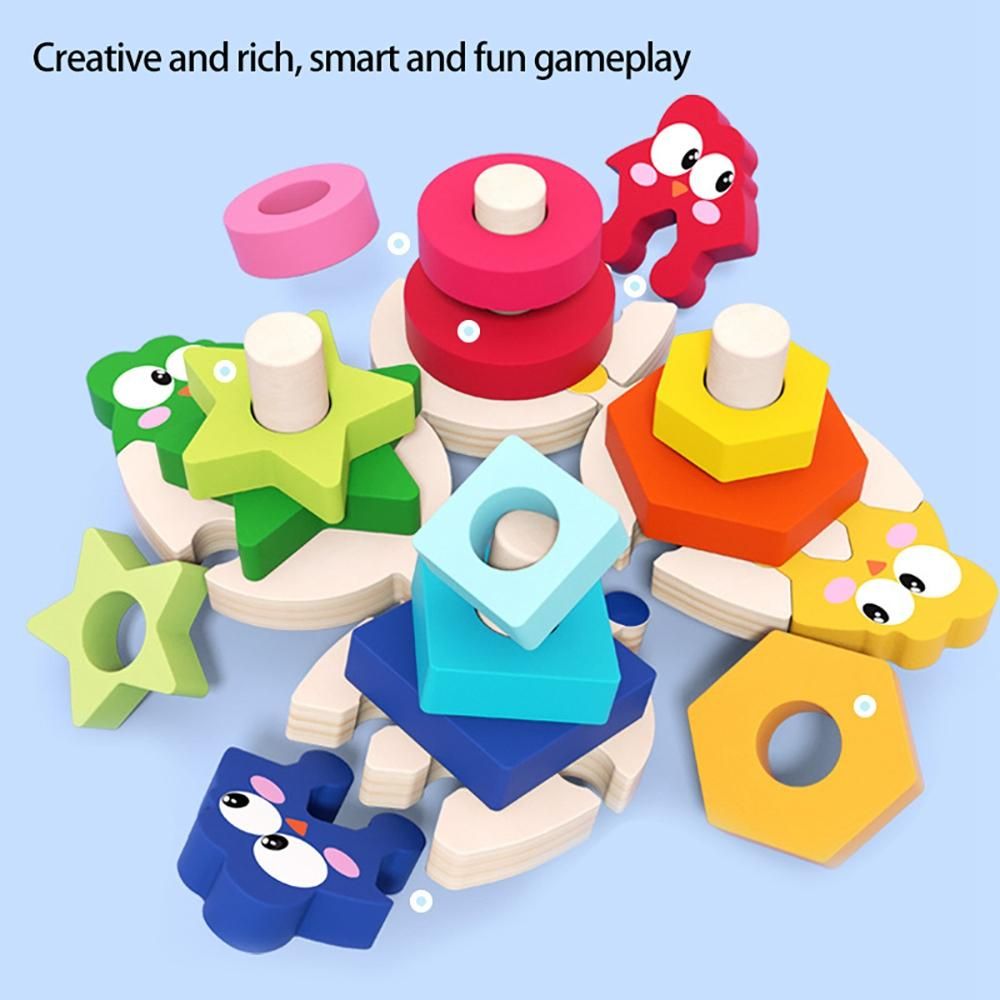 Wooden Sorting & Stacking Toys for Girls Boys Preschool